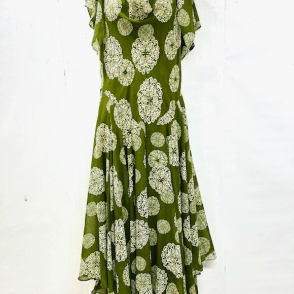 RB Collection New York dress , casual or beach wear olive Floral zipper(22) - Picture 3 of 10